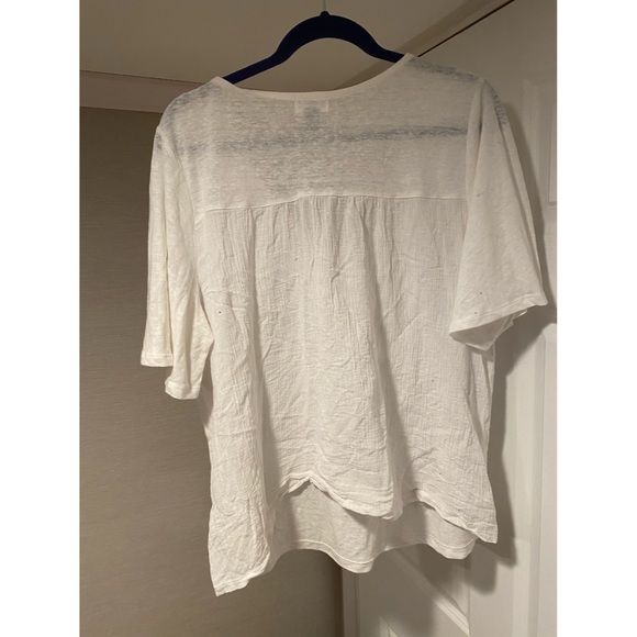 White Flowy V-Neck Shirt - Picture 2 of 2